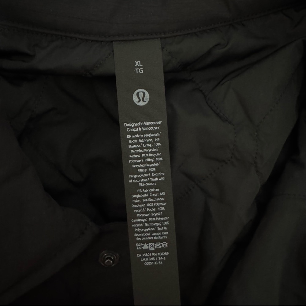 Lululemon Men’s Insulated Coaches Jacket Black XL NWT - Picture 12 of 13